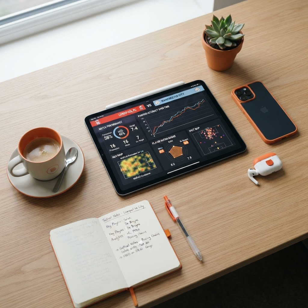 Football statistics and analytics on a tablet